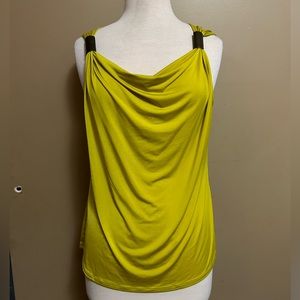 Like new lemon-lime slinky stretch Worthington petite large dress tank
